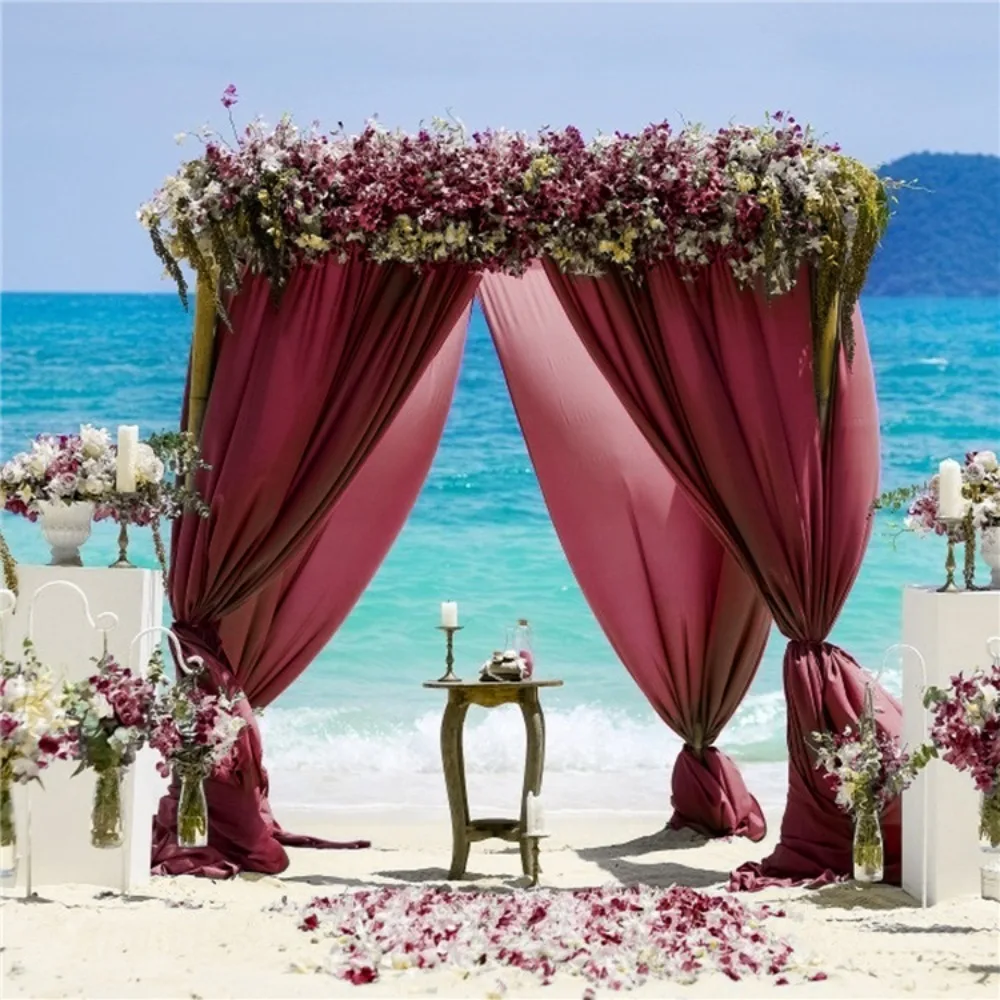 

Gauze Curtain 100D Chiffon Curtain Wedding Background Drape Cloth Curtain Wedding Party Decorative Background Cloth