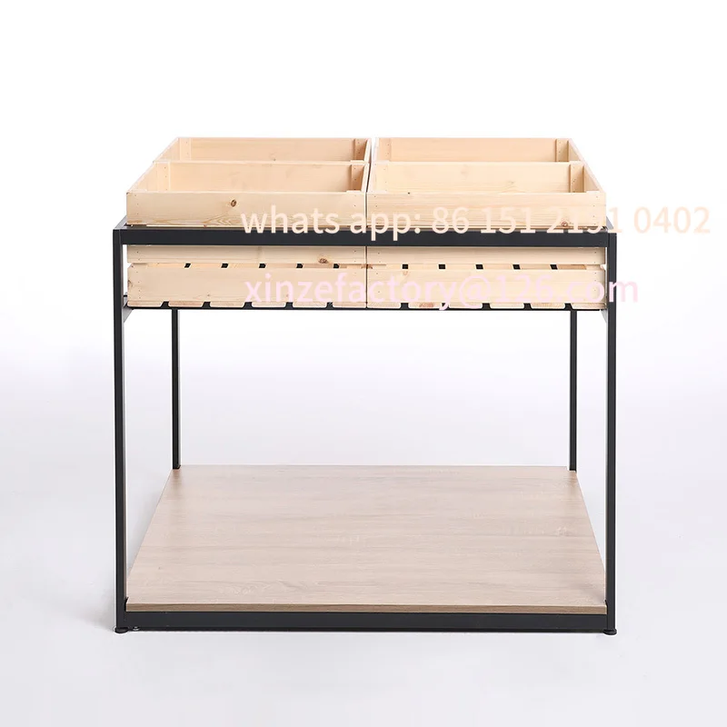 

Customizable winter store shelves shelves Solid wood display cabinets Wine racks Fresh supermarket Fruit and vegetable