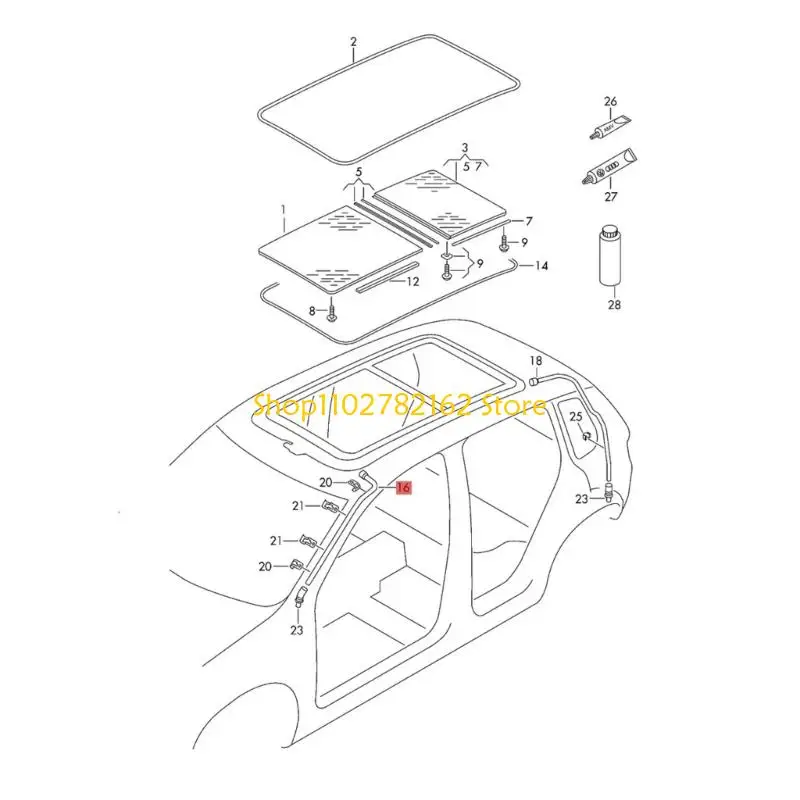 

547B 4 шт. 5N0877231 5N0877233A Высокоэффективные дренажные трубки для люка на крыше для использования в автомобиле