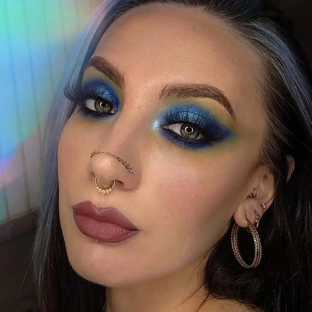 Hop Mannen Neusgat Bal Liefde Hart Ketting Septum Ringen Rvs Neus Stud Neus Piercing Ring Dubbele Neus Ketting Septum Ringen