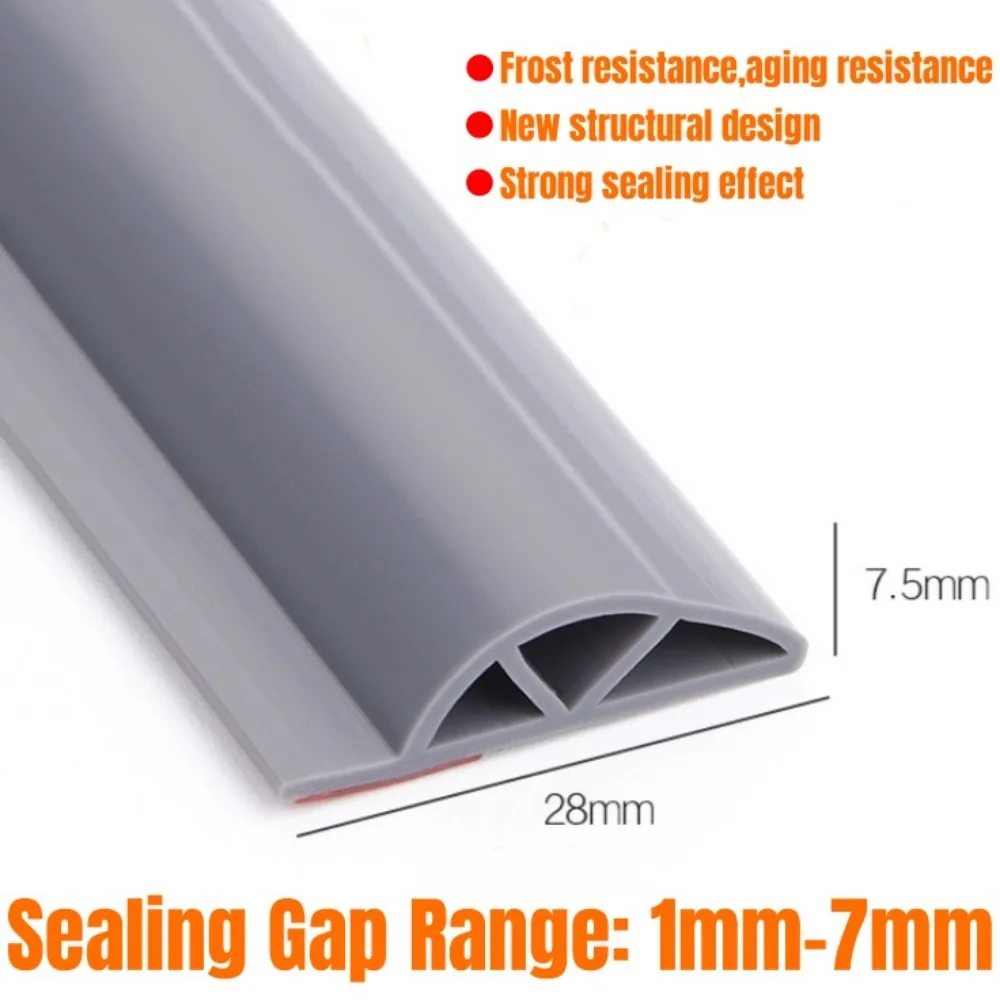 Bancs de fenêtre coulissants en caoutchouc de silicone, bande triangulaire de type P, coupe-vent et insonorisée, bande de remplissage d'espace de porte, 2m