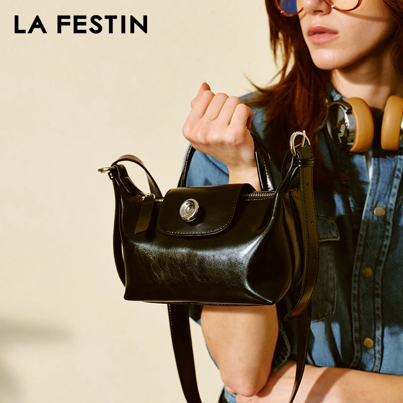 LA FESTIN Original 2024 New Handbag Women\'s Bag Leather Shoulder Crossbody Bag Portable Bag Luxury Brand Bag