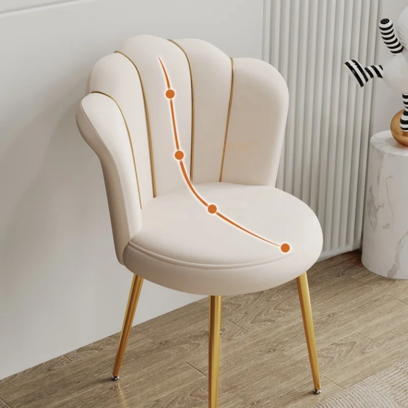 كرسي مكياج، كرسي طاولة زينة لغرفة النوم، مقعد فني للأظافر بمسند ظهر منزلي حديث بسيط، مقعد تزيين فاخر للفتيات