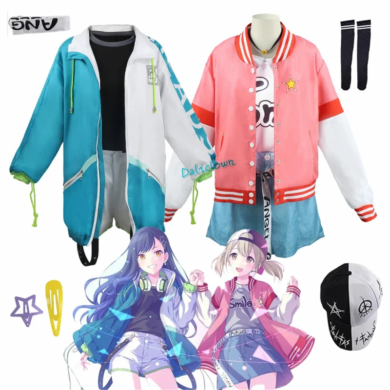 Anime Project Sekai Colorful Stage feat Vivid BAD SQUAD Azusawa Kohane Shiraishi An Cosplay Costume School Uniform Jacket Wig