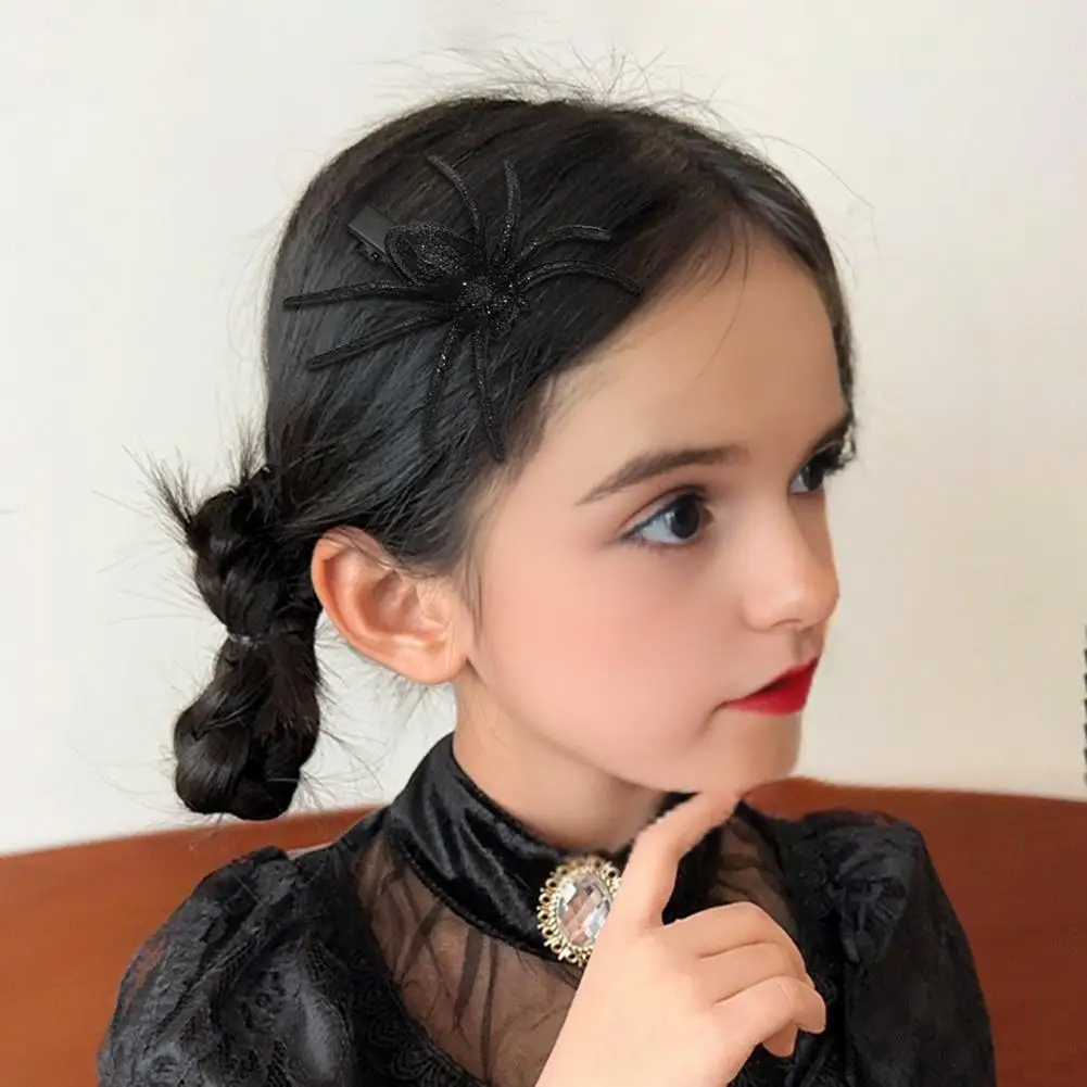 دبوس شعر الهالوين للأطفال الصغار، مشبك شعر عنكبوت لامع، مجموعة مشابك شعر عنكبوت الهالوين للنساء، دبابيس شعر مزخرفة للحفلات التنكرية