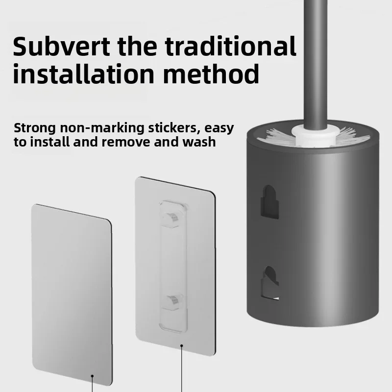 فرشاة المرحاض الألومنيوم الفضائية لا زاوية ميتة تنظيف الجدار الشنق فرشاة المرحاض خالية من الثقوب منظف المرحاض المنزل