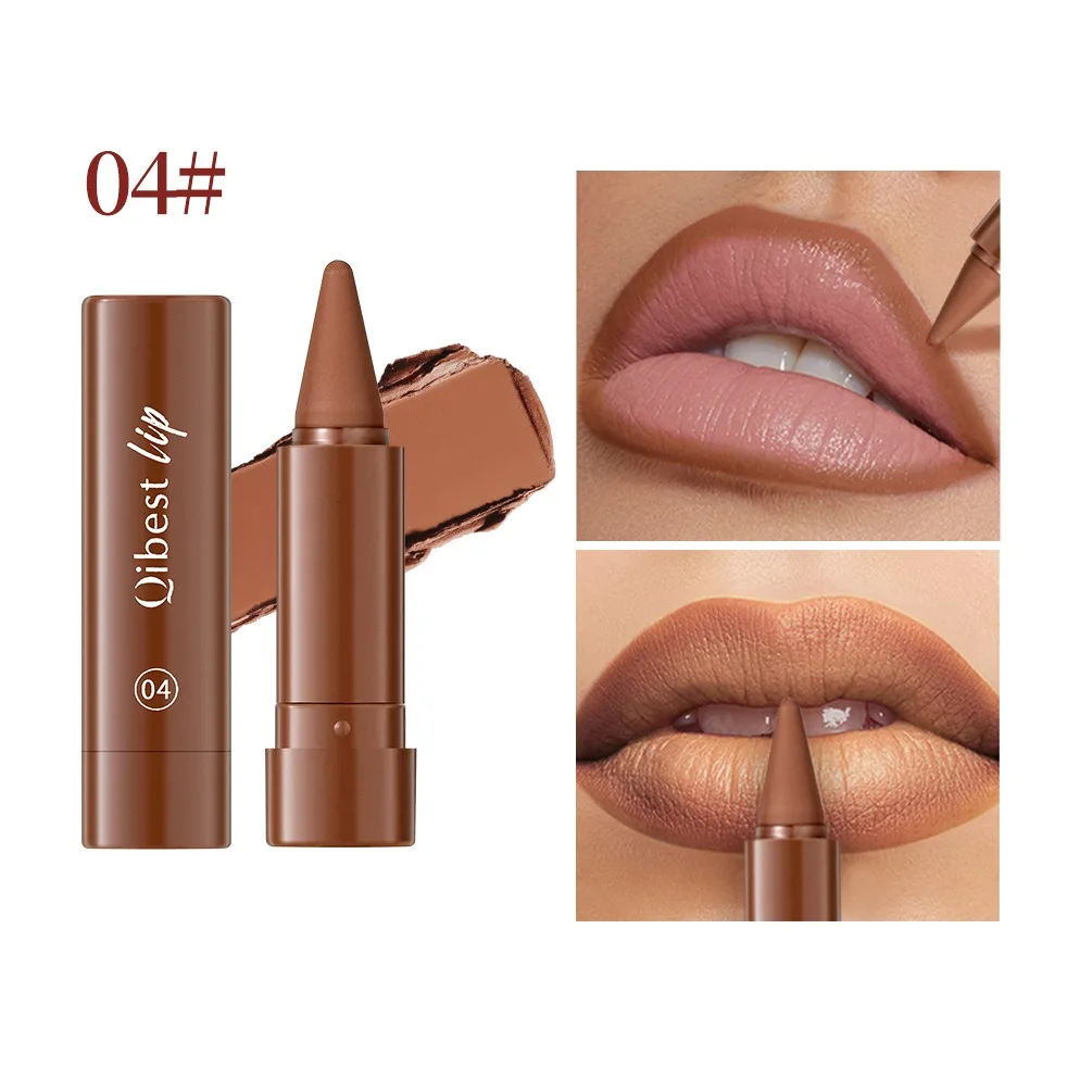 Veludo fosco marrom escuro batom torção até lábio forro à prova dwaterproof água sexy vermelho contorno matiz lipliner lápis lábios contorno maquiagem