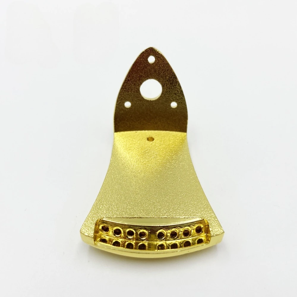 Brass 8-String Mandolin Fixed Bridge with Tailpiece, Folk Instrument Bridge & String Holder