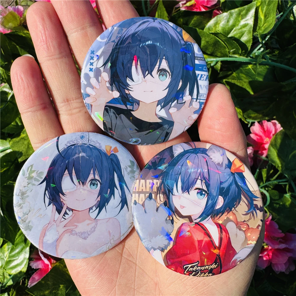 Anime  Chuunibyou Demo Koi ga Shitai! Takanashi Rikka Cosplay Costume Badge Pin SPTE Tinplate Brooch Accessories Prop Xmas Gift