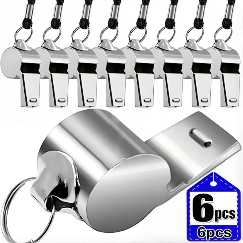 Stainless Steel Whistle with Lanyard Outdoor Professional Referee Super Loud Whistle Cheerleader Sporting Goods for Training
