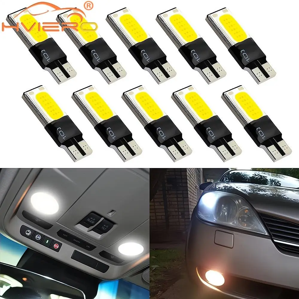 

10PCS Auto Car Led Parking Day Light Side Marker Dome Reading Lamp Turn Signal License Plate Lights Trunk T10 LED Canbus W5w COB