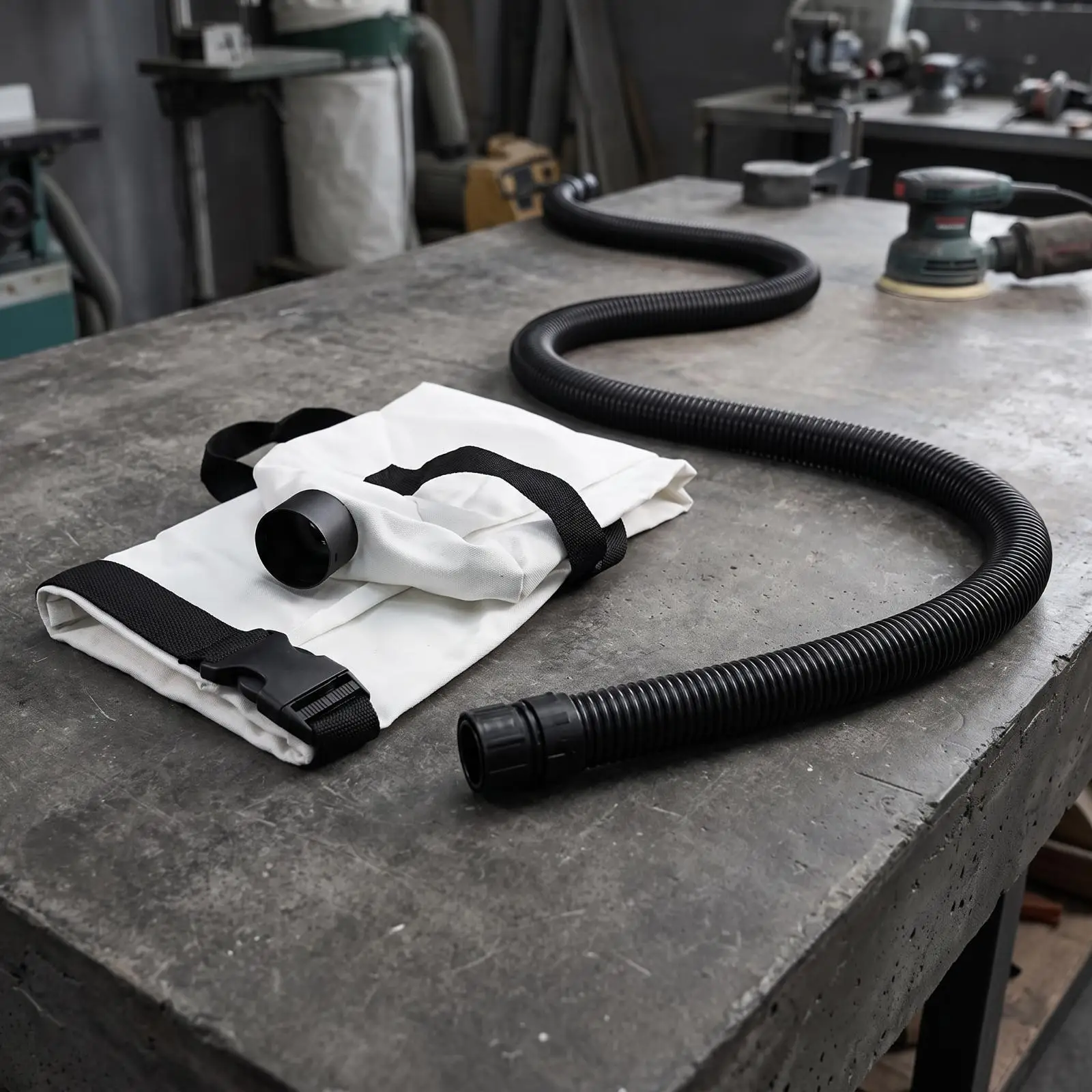 Canvas Sanding Dust Pouch Heavy Duty Debris Collection Bag for Wall Grinding Putty Sanding with Hose Connection Reusable