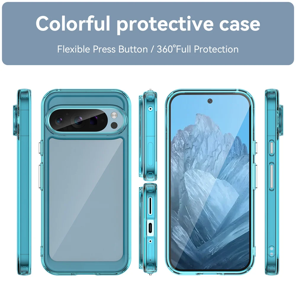 Fashion Transparent Acrylic Case For Google Pixel 9 8 7 Pro 8 7 A Colorful Hard Clear Shockproof Thin Cover For Pixel 9 Pro XL