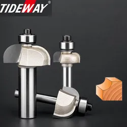 Tideway Tungsten Carbide Chamfer Router Bit Professional Grade Chamfering Milling Cutter Woodworking Tool Round Cove Bit Bearing