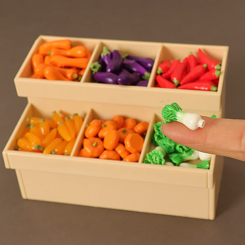 Juego de verduras de simulación para casa de muñecas, decoración de verduras en miniatura para casa de muñecas, juguetes de juego de cocina, 6 piezas, 1/12