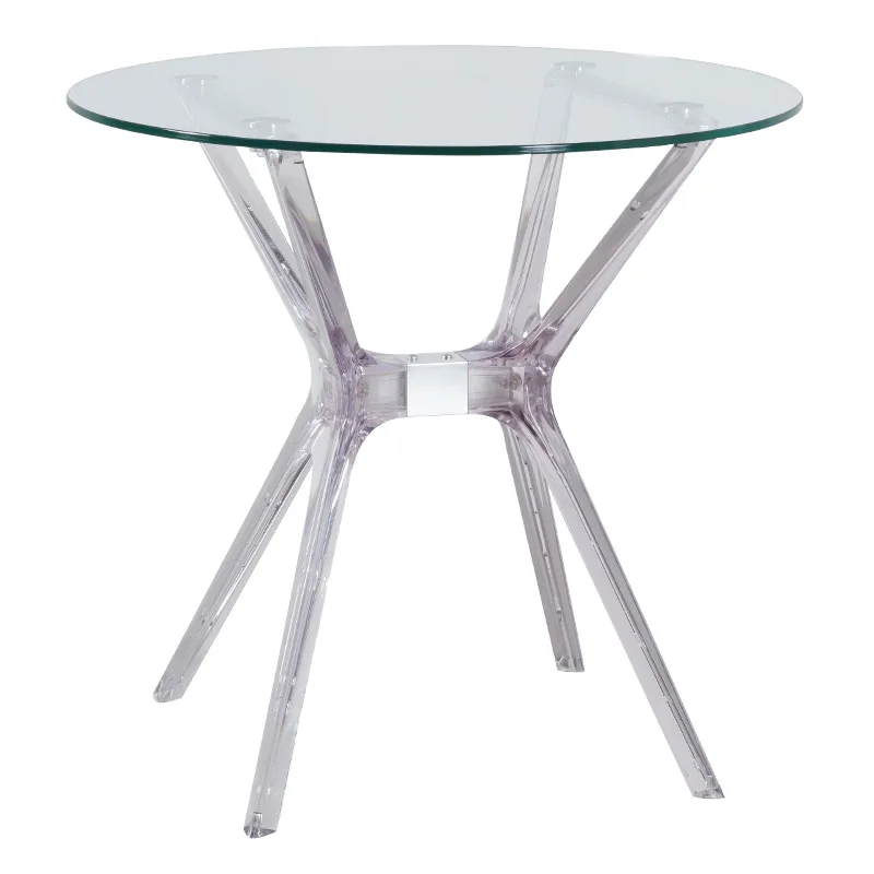 Nordic acrylic dining table modern simple table outdoor creative transparent glass round table