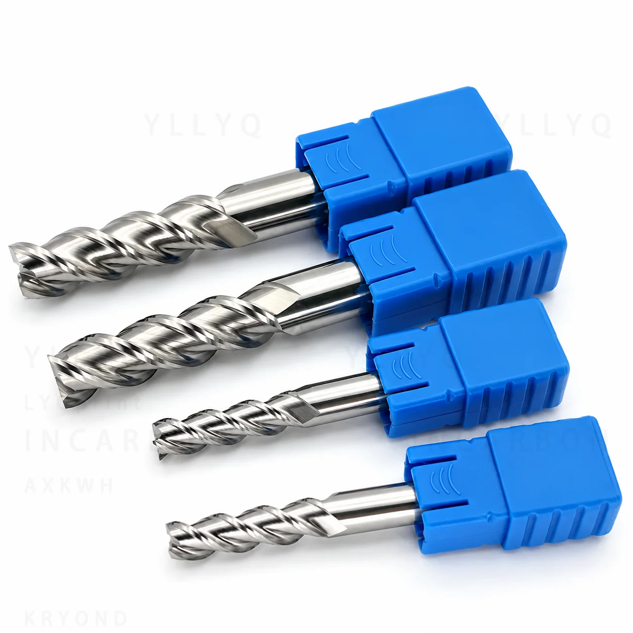 HRC50 3 Flute Long Carbide End Mill Alloy Coated Tungsten Steel CNC Milling Cutter for Aluminum Wood Metal Machining Tool