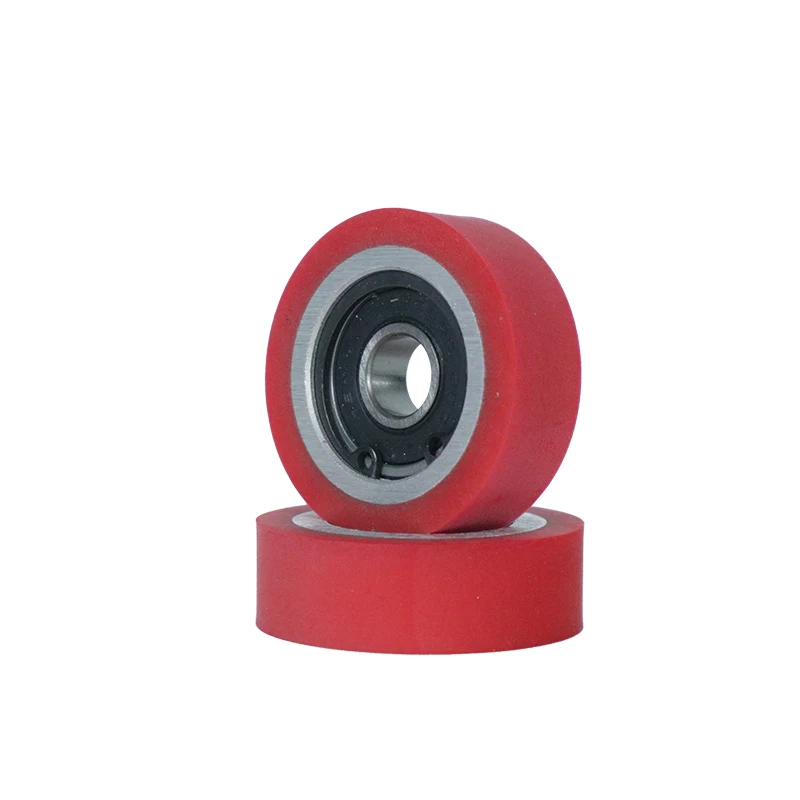 2pcs 41*10*13mm Red Type Copying Wheel Rubber Roller for Edge Banding Machine