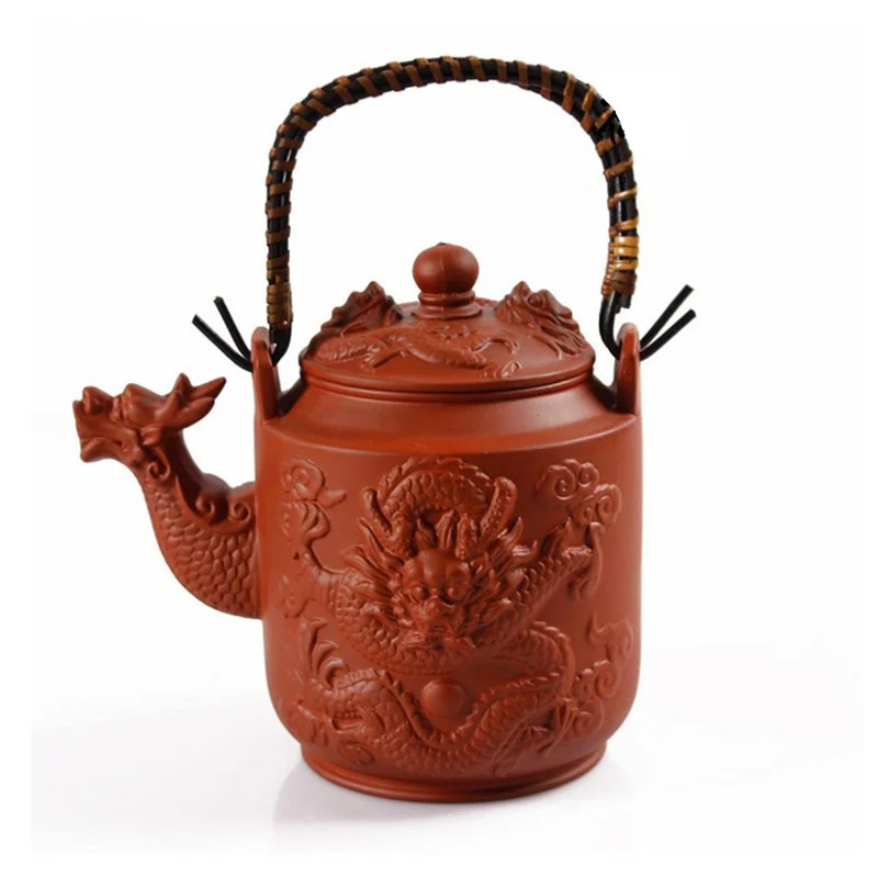 780ml Dragon Yixing Tea Pot Purple Clay Teapot With Handle Zisha Kettle Kung Fu Drinkware Large Capacity Suit Puer Tie Guanyin