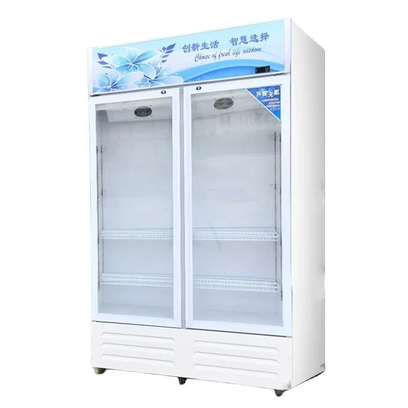 Vertical Glass Door Fridge Display Case Home Retail Digital Temperature 220V Compressor Soft Drink Freezer Store Restaurant Use