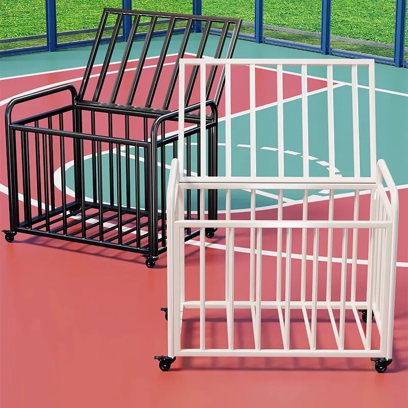 Kindergarten basketball storage basket, outdoor football volleyball rack, mobile rack