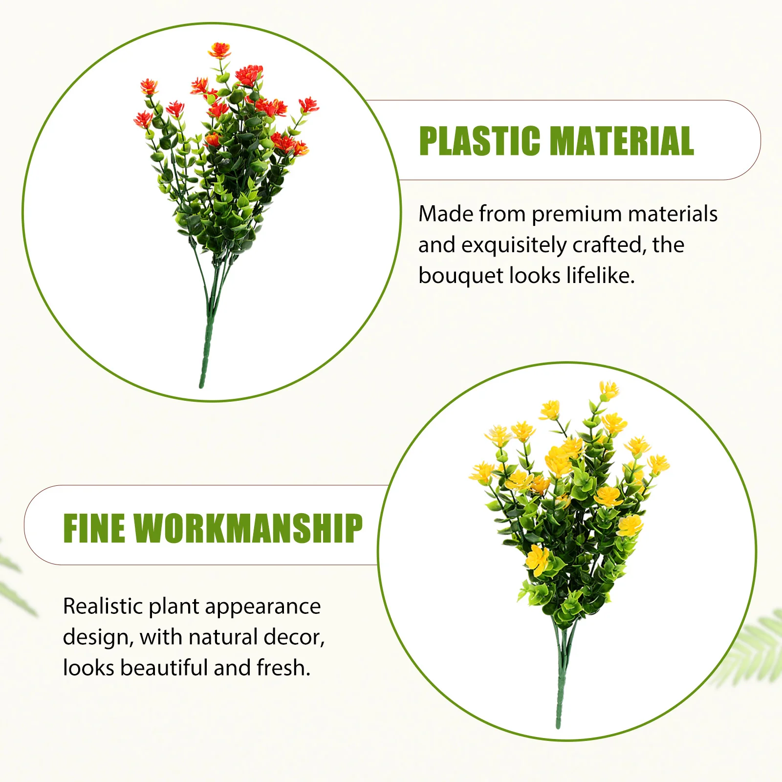 

6pcs Premium Artificial Bouquet For Wedding Decor Fake Flower Arrangement Supplies Household Fake Flower Bouquet Decor Living