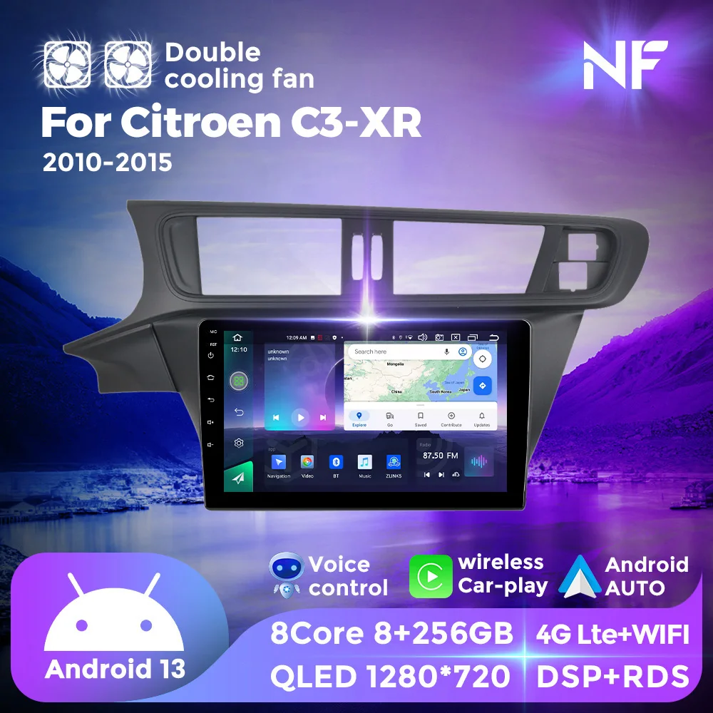 

NF Android 13 7862S QLED Car Radio For Citroen C3-XR 2010-2015 Multimedia Video Player GPS Map For Wireless Carplay Android Auto