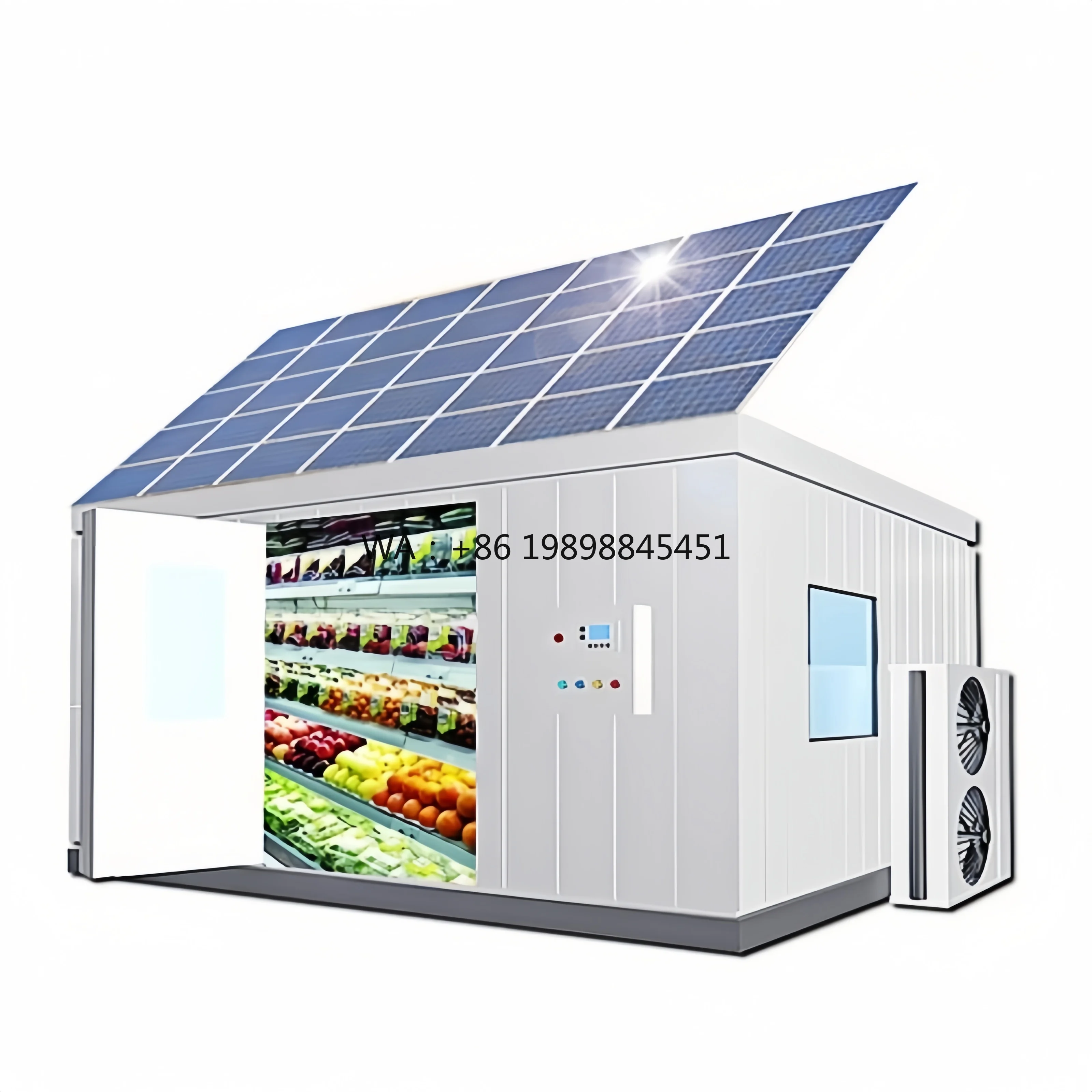 Tropical Climates to Store Fruits Vegetables Meat Fish Ice Blocks Solar Powered Walk-in Cold Room for Off-Grid Farm Suitable