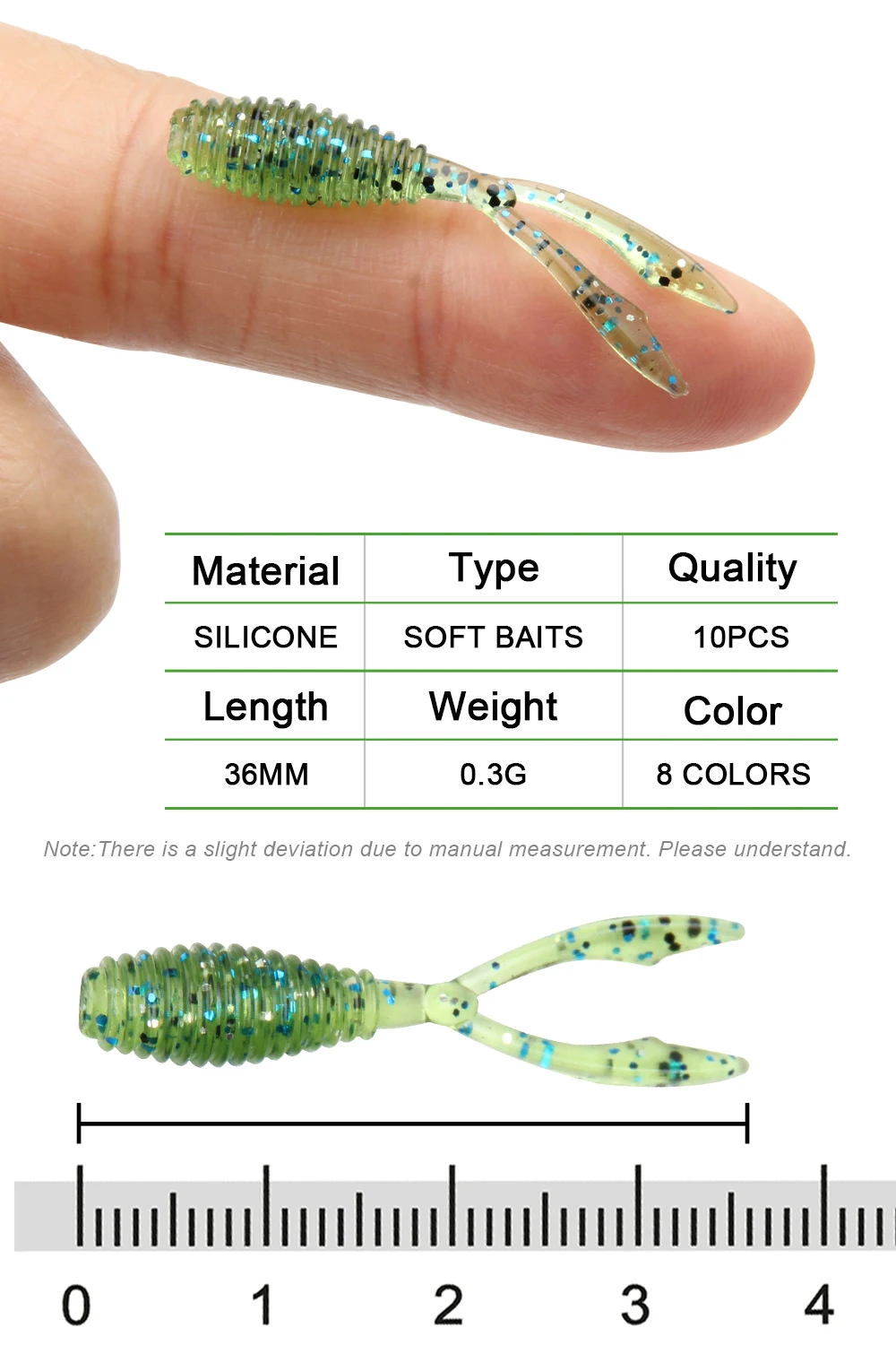 Palisander Great Finesse Creature Köder Weicher Köder 3,6 cm Rock Fishing Double Tail Künstlicher Swimbait Shad Wurm Angelgerät – Detail 2