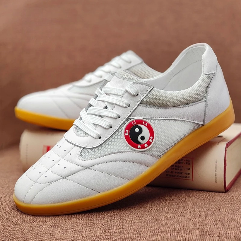

Genuine Cowhide Leather Tai Chi Shoes for Kung Fu Wushu Martial Arts Soft Flexible Sole Light weight Men Women Footwear