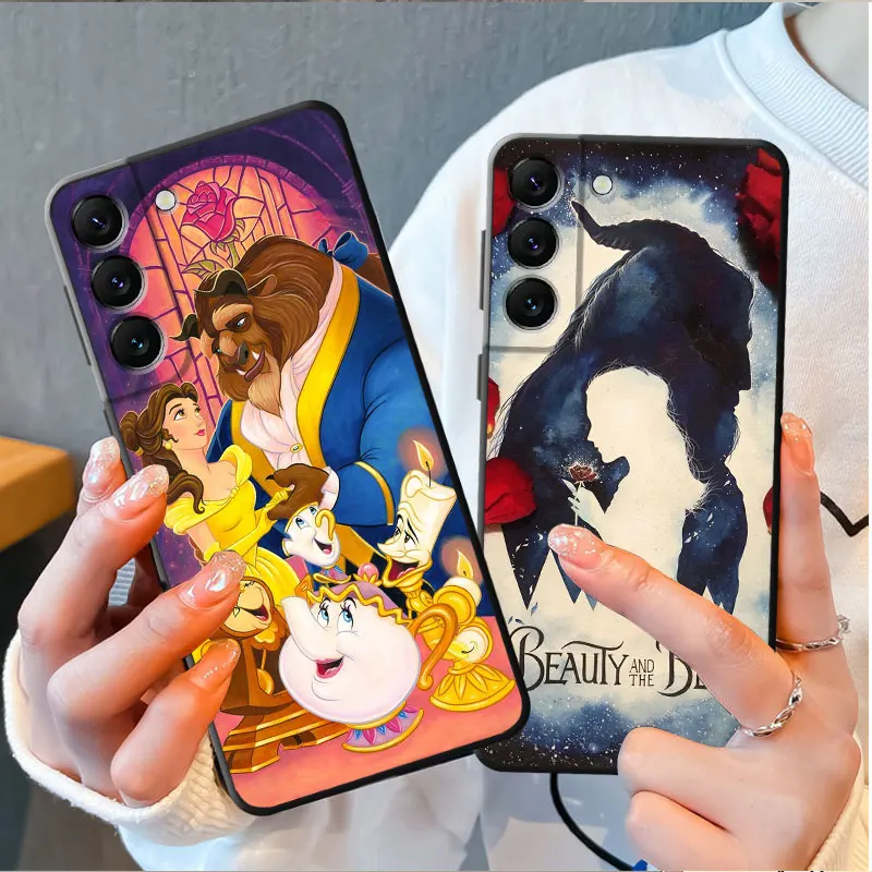 Black Soft Case for Samsung Galaxy S10e S20 FE S24 S21 Plus S9 S22 S10 S23 FE Ultra 5G Cover Disney Beauty and the Beast Capa