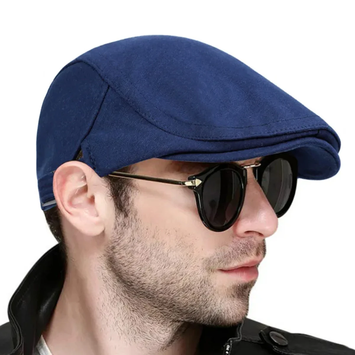 Men Solid Color Newsboy Caps British Painters Hats Spring Autumn Berets Adjustable Flat Cap image 5