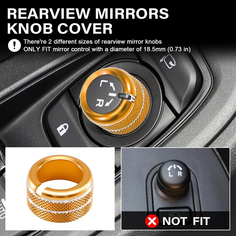 Super Sale 4Pcs Knob Cover for Subaru Crosstrek Impreza 2024-2026,Volume Tune Start Stop Button Ring Rear Mirror Knob Cover