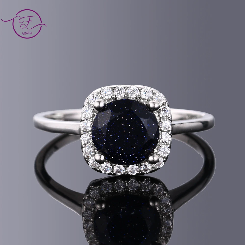 

S925 Silver Ring Jewelry 8mm White Gold Plated Boutique Jewelry Ring Women Engagement Wedding Birthday Valentine's Day Gift