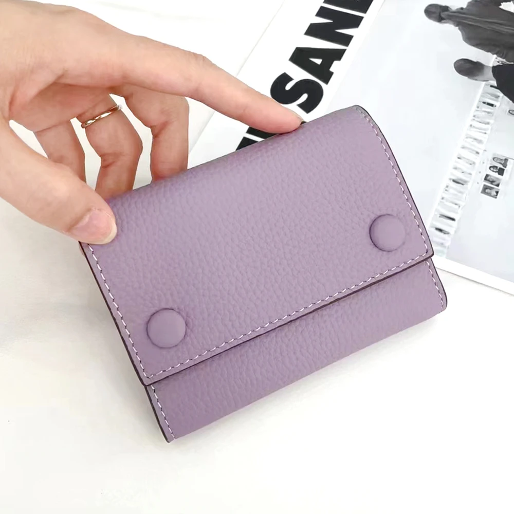 Customized Wallets And Cardholders Fashion Designer Personalize Trifold Money Credit Card Wallet Cowhide Short Women Wallet