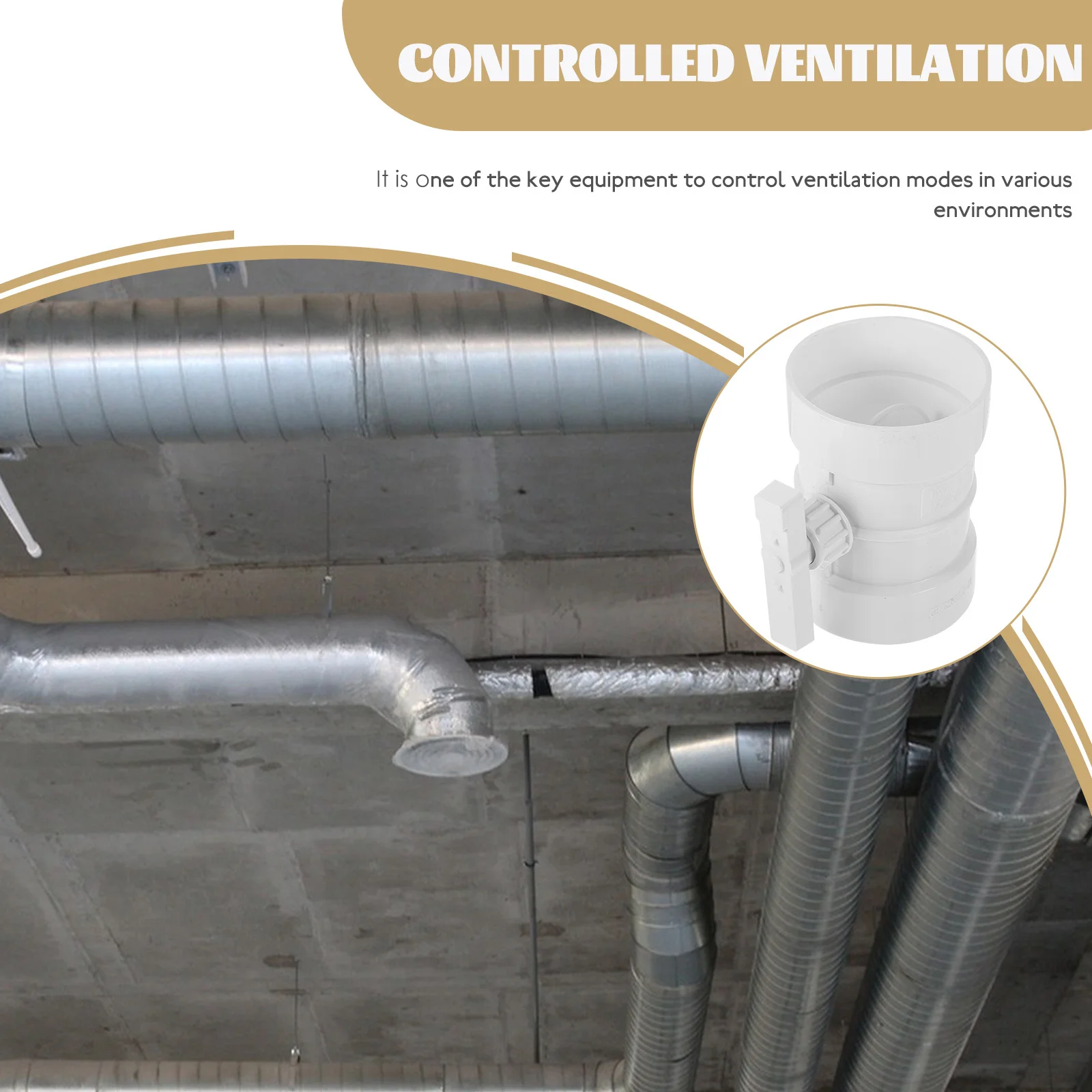 صمام التحكم لنظام تهوية Hvac صمام مثبط الهواء اليدوي Pp منظم تدفق القناة البلاستيكية القابل للتعديل