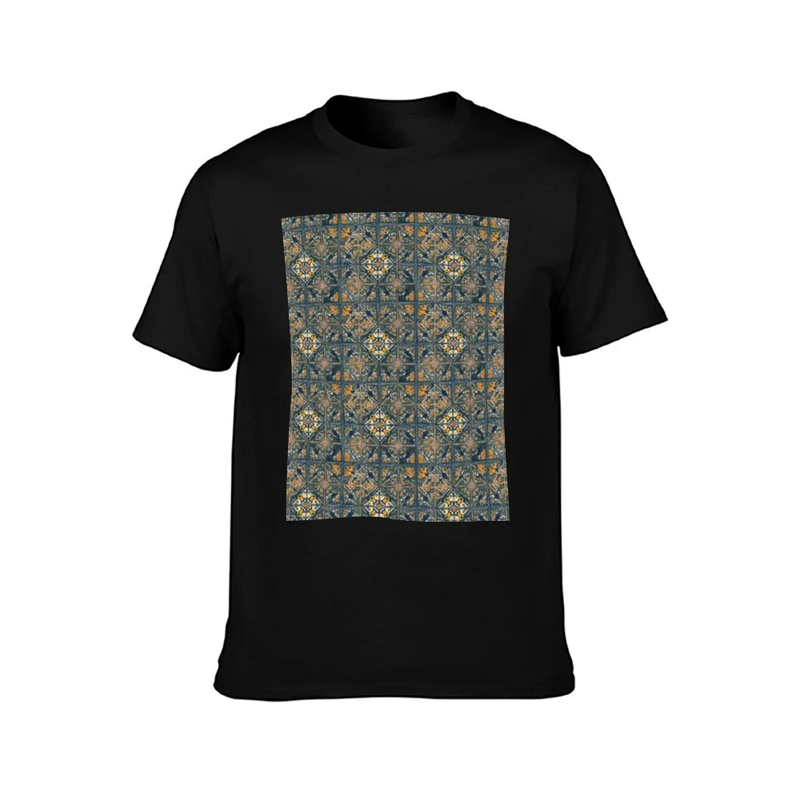 Portuguese tiles T-Shirt baggy shirts street wear mens fashion