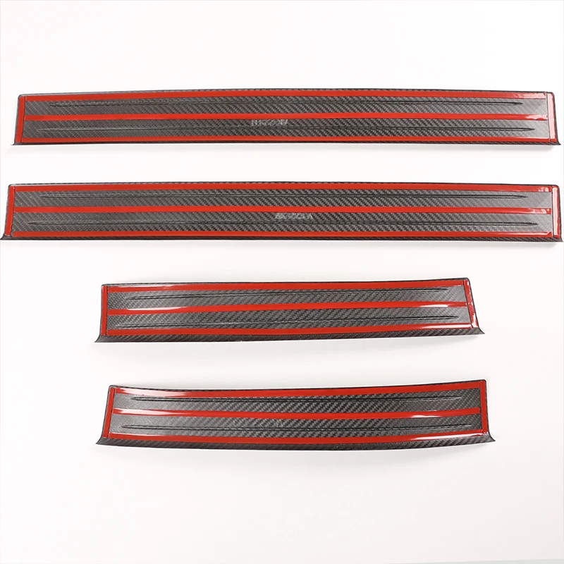 For Porsche MACAN 2014-2021 Car Styling Accessories Door Sill Scuff Plate Cover Trim Real Carbon Fibre Welcome Pedal Guard