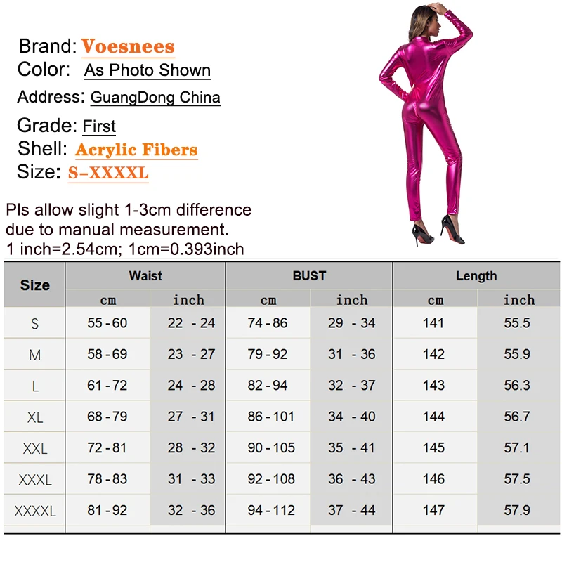 Red Funny Zipper Open Crotch Leather Tight Jumpsuit Unitard Turtleneck Bodysuit Women Costume One-Piece Role-Playing Anchor Body