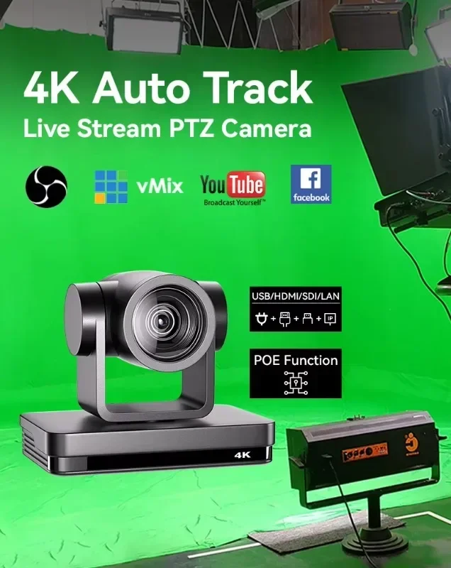 Anywii ndi hx3 hx2 4k ptz ndi static camera live streaming box broadcast camera vmix obs YouTube video live streaming 4k zoom