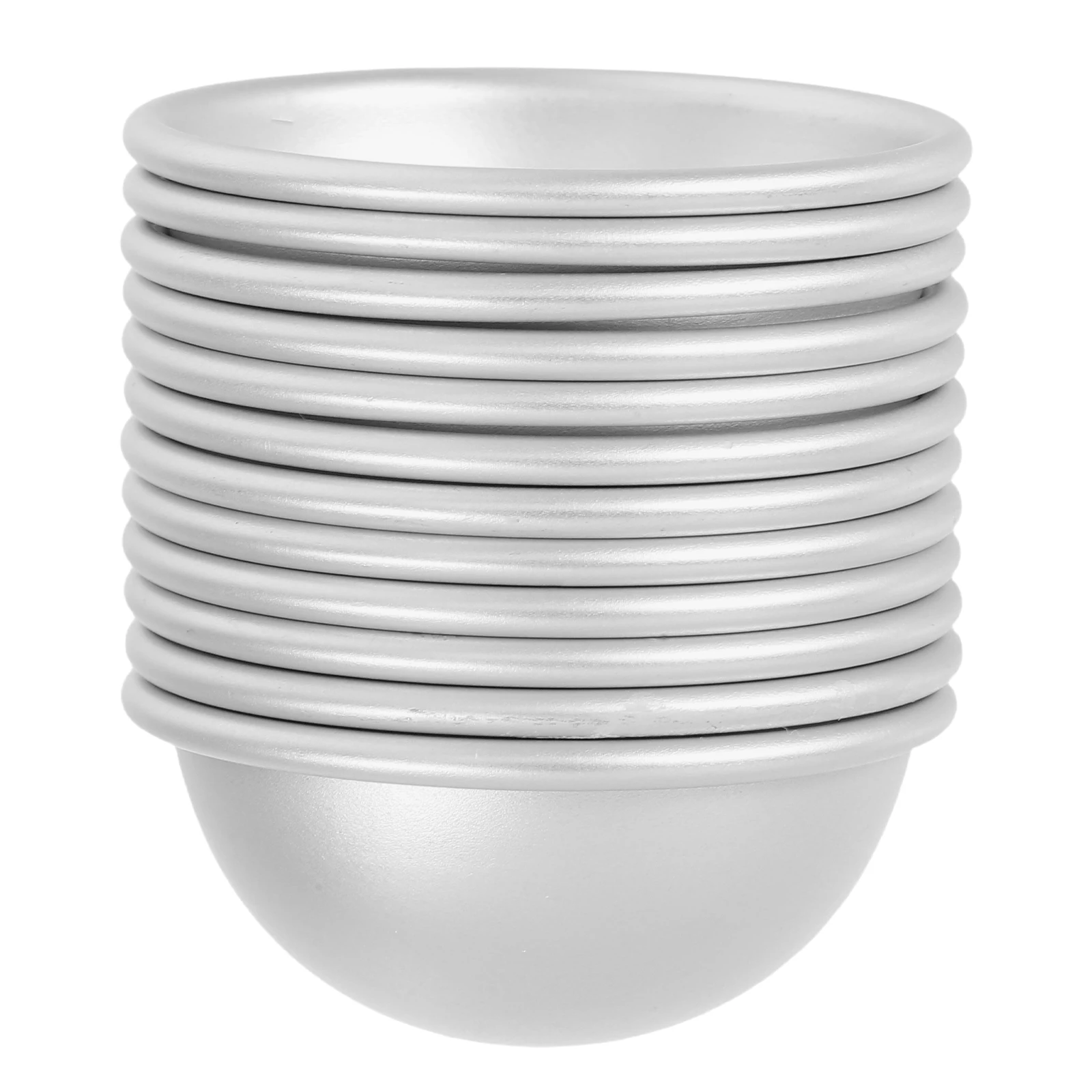 

12 Pcs Aluminum Mold Semi-spherical Bath Pump Sphere Moulds Shapes Salt Ball Molds DIY for Home Suite