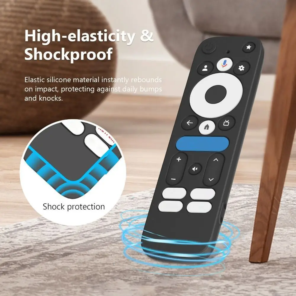 حافظة واقية من السيليكون مع واقي الحبل وغطاء وحدة التحكم عن بعد مقاوم للصدمات لهاتف onn.GoogleTV Box 4K Pro 2025 #4