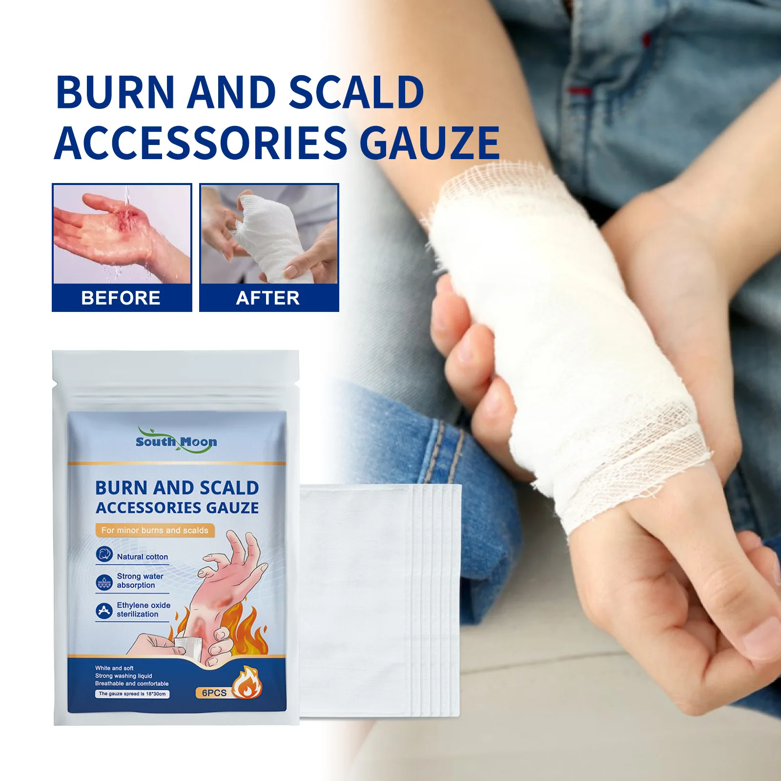 Outdoor Essential Burn Accessories, Gauze Wrapping Treatment, Cleaning Wounds, Mesh Gauze for Dust Prevention and Breathability