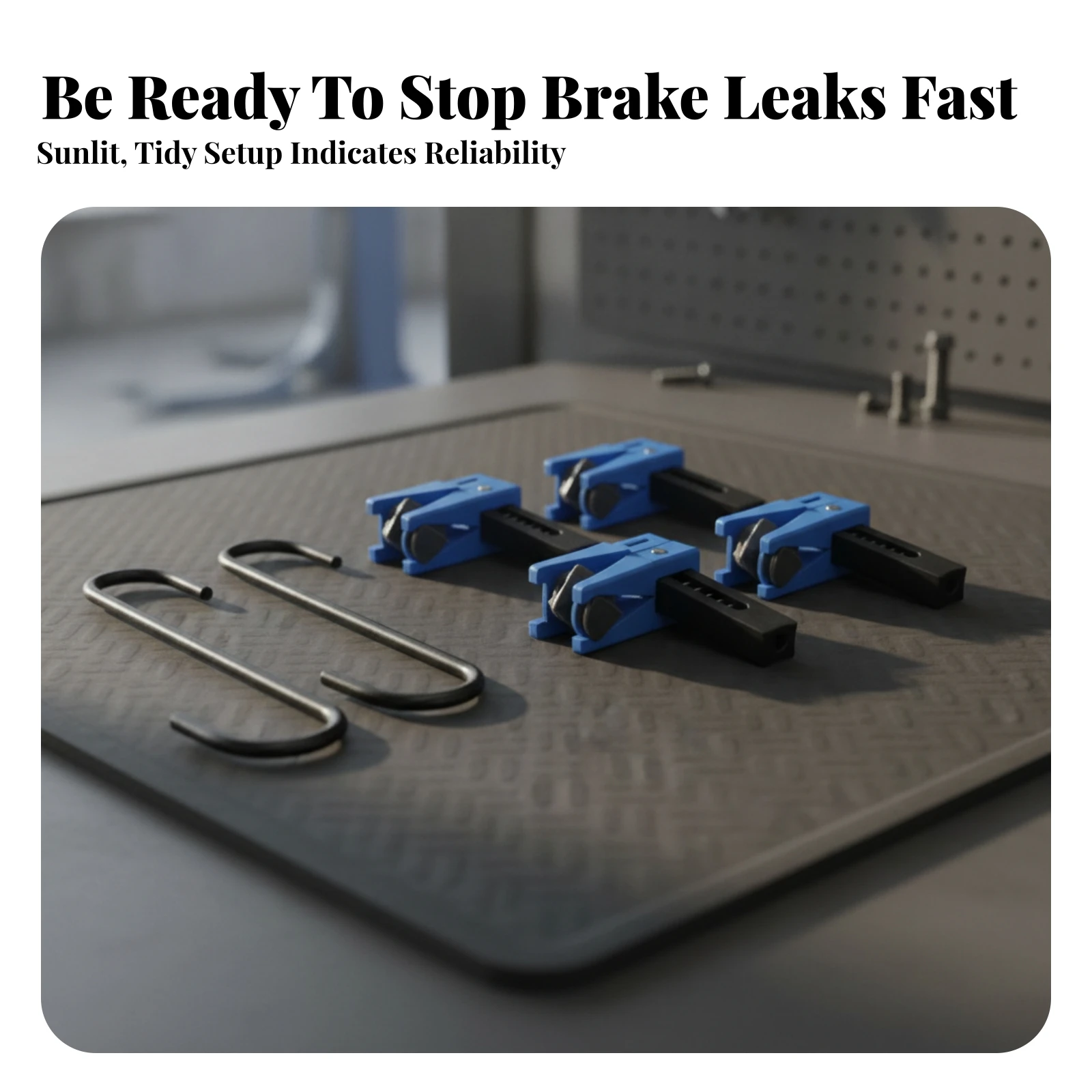 4 Pieces Brake Line Clamp with Hooks Universal Brake Oil Hose Sealing Clip Fluid Line Stopper Plastic Tool Kit Quick