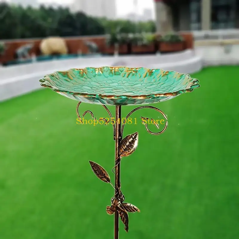 AXYC Heavy Duty Metal Bird Bath Water Dish Outdoor Watering Station Rustproof Finish Vintage Garden Decoration Easy to Clean