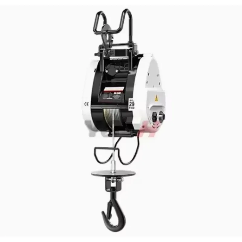 220V electric hoist portable remote control crane with chain sling for construction household lifting