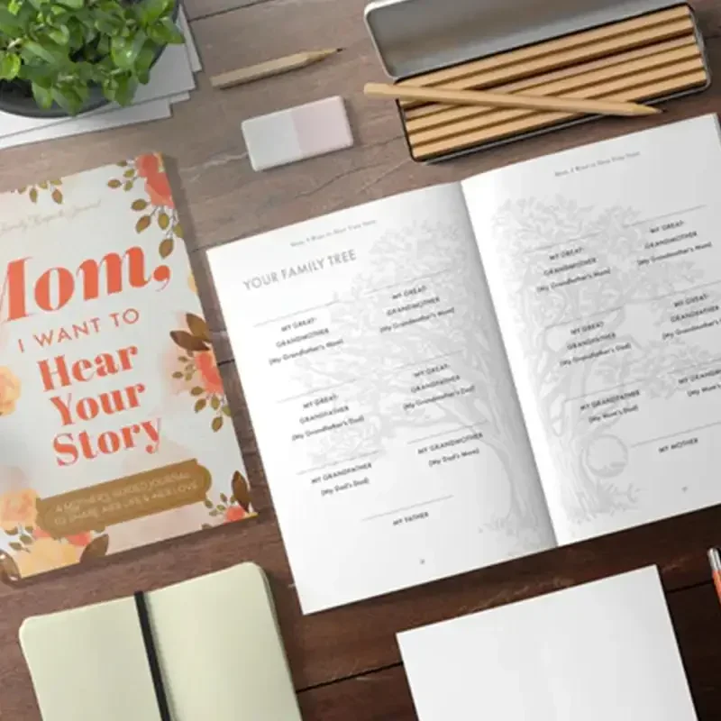 Mom,I Want To Hear Your Story Heirloom Edition Sharing His Life and His Love Memories Record Tag Diary Life Story Guide Notebook