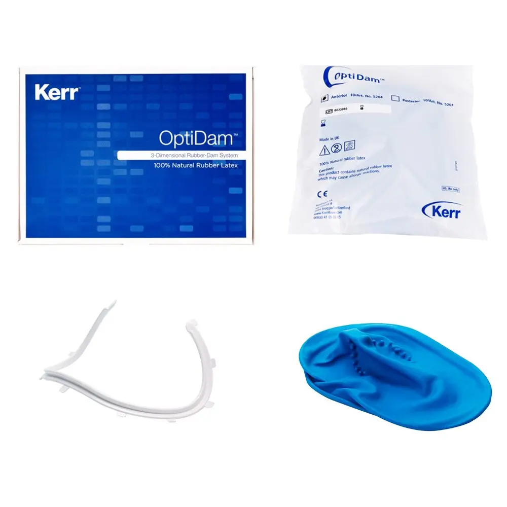 Kerr OptiDam Dental Isolation Rubber Dam Kit Anterior Posterior Dam Frame Clamps for Endodontic Treatment Rubber Dam System