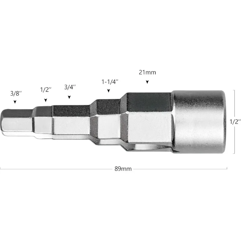 High Quality Square Socket Step Wrench 1/2' 5-Stage Radiator Spud Wrench for Four Directions - Tool for Home Auto Repair