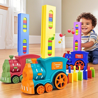 Domino Train Building Blocks Toy Automatic Laying Electric Car Colorful Dominoes Set Brick ducational DIY Kid Birthday Boys Gift